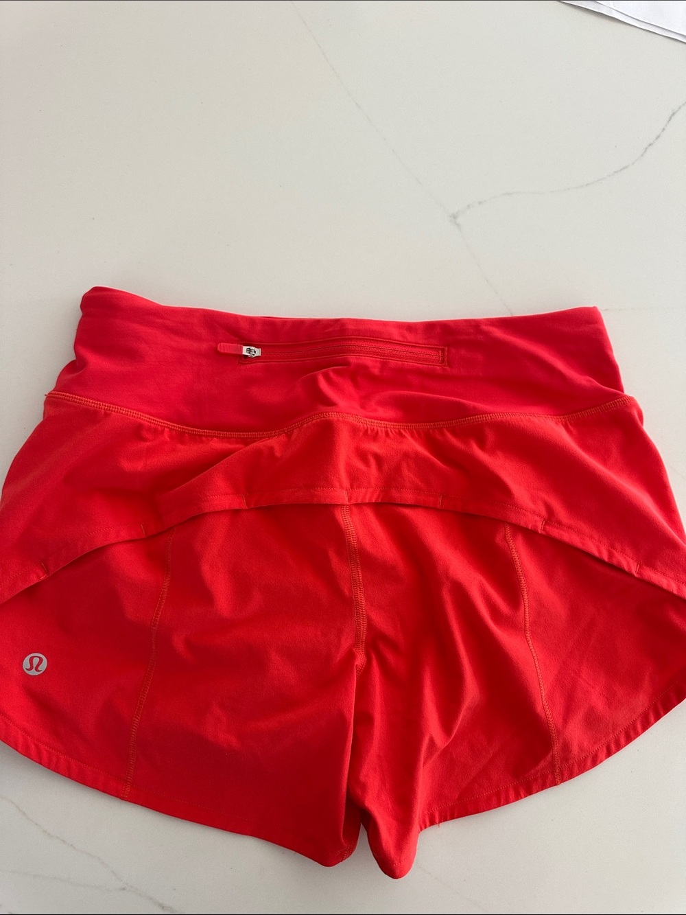 4 tall lululemon athletica bright red tomato athletic shorts